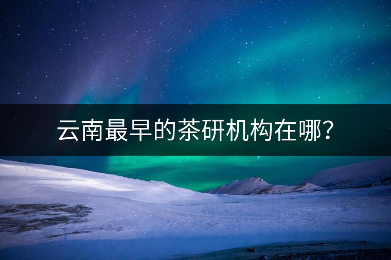 云南最早的茶研機(jī)構(gòu)在哪？