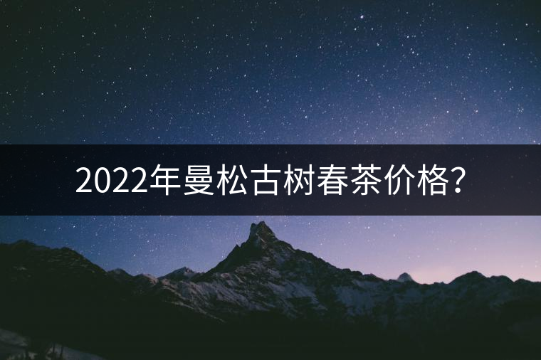 2022年曼松古樹春茶價格？