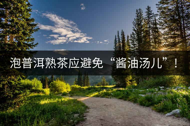 泡普洱熟茶應避免“醬油湯兒”!你的沖泡方式正確嗎?