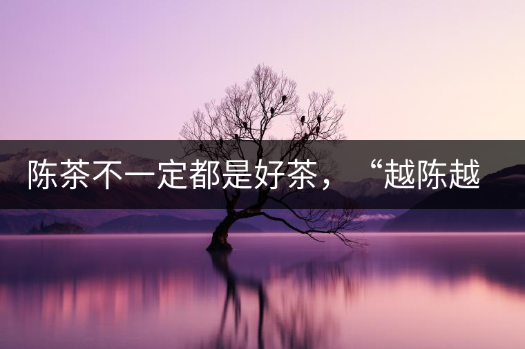 陳茶不一定都是好茶，“越陳越香”也要看茶種類！