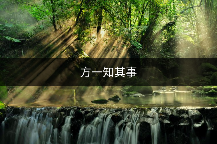 方一知其事 方一知其事