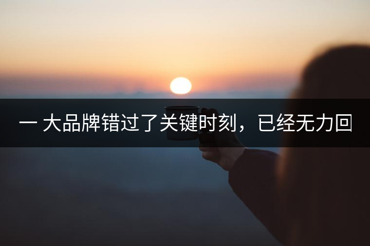 一 大品牌錯過了關(guān)鍵時刻，已經(jīng)無力回天！