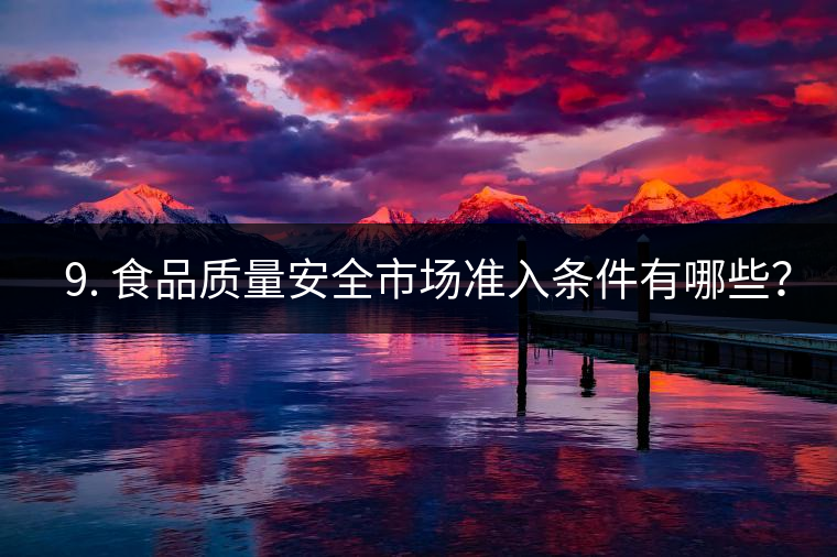 ? 9. 食品質(zhì)量安全市場(chǎng)準(zhǔn)入條件有哪些？