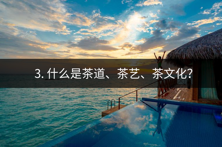 ? 3. 什么是茶道、茶藝、茶文化？