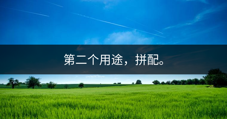 第二個(gè)用途，拼配。